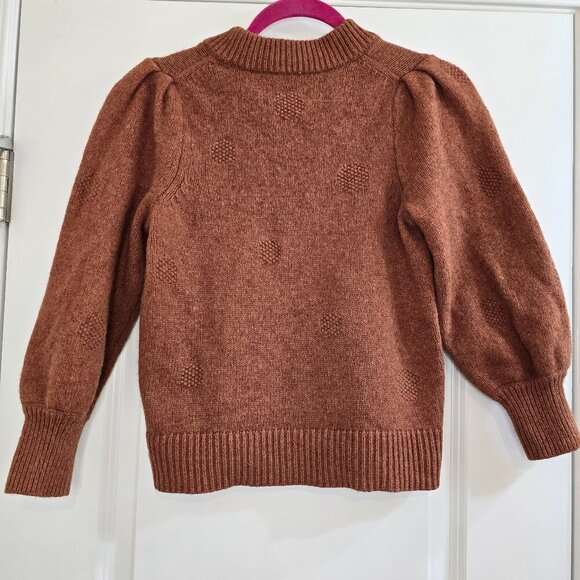 Madewell Dotted Eaton Puff-Sleeve Pullover Sweater in Cotton-Merino - Picture 4 of 8